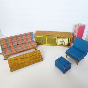 Barbie And The Dream House Vintage 1962 Cardboard Living Room Furniture Lot